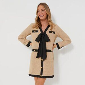 Tuckernuck Coco Tweed Tan Bow Dress